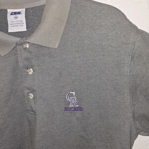 Colorado Rockies Polo Shirt Mens Medium Genuine Short Sleeve CSA Vtg MLB
